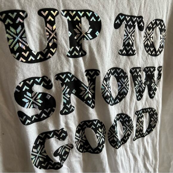 Victoria Secret Pink Up to Snow Good Oversized Tee - Picture 2 of 4